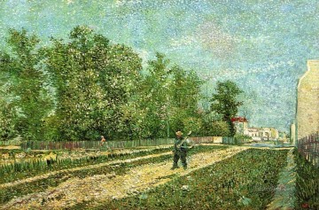 Vincent Van Gogh Painting - Hombre con pala en un suburbio de París Vincent van Gogh